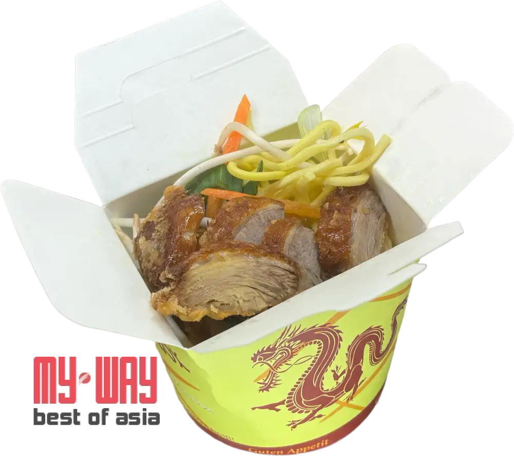 Nudel Box – Der schnelle Asia-Genuss für unterwegs Knusprige Ente / Box