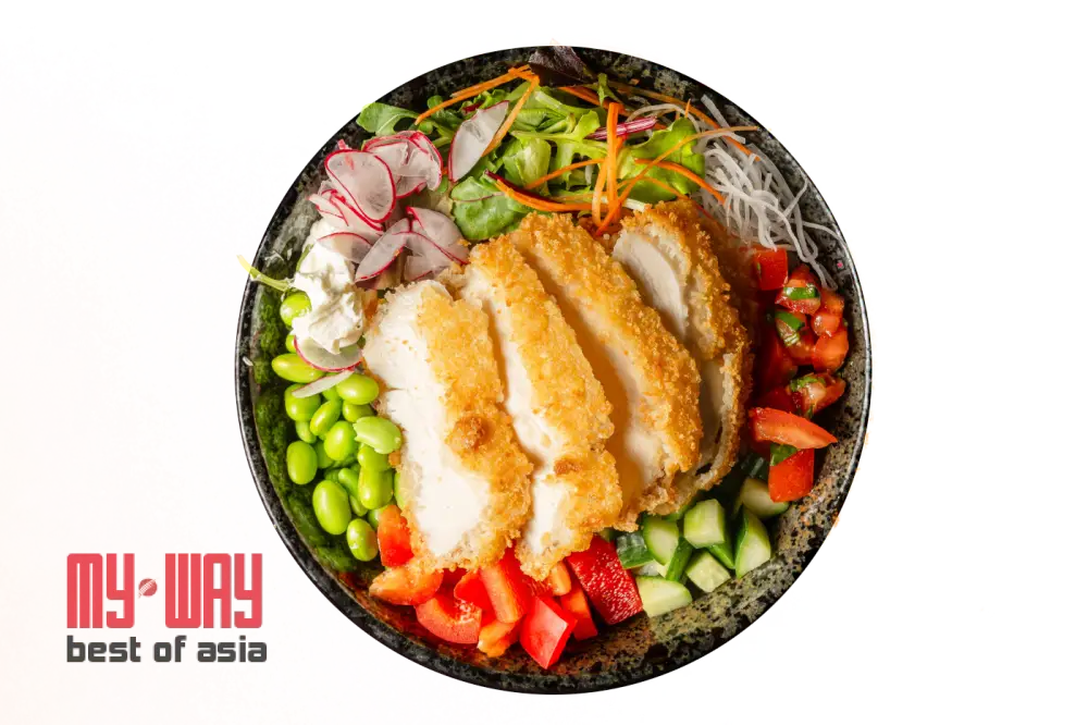Poké Bowls – Frisch bunt & gesund Chicken Bowl / Wakame-Salat – Japanischer Algensalat / Chili-Mayo
